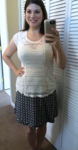 41Hawthorn Abbie Reversible Skirt and Pixley Carlie Mixed Lace Short Sleeve Shirt
