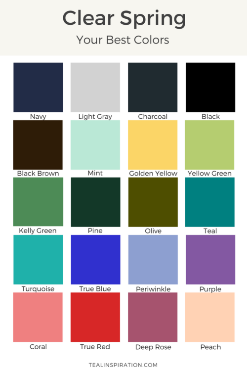 Color Me Beautiful Spring Color Chart