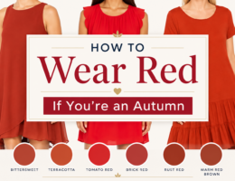 Terracotta red outfit inspiration for Warm Autumn coloring