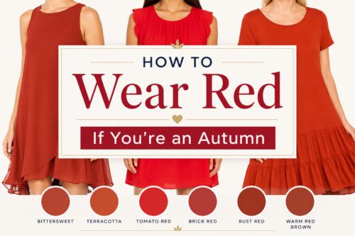Terracotta red outfit inspiration for Warm Autumn coloring