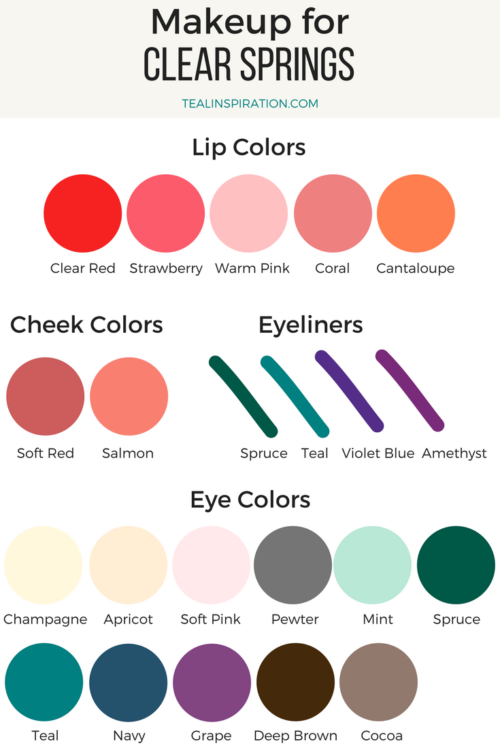 clear spring color palette makeup