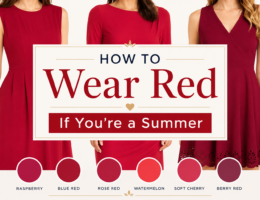 Soft raspberry red outfit for Soft Summer color palette