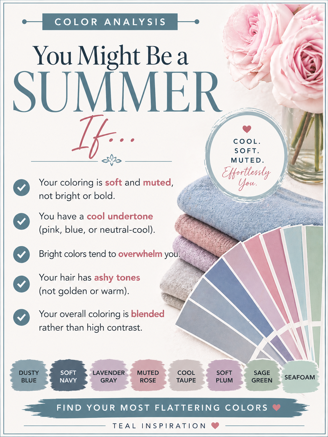 You might be a Summer If seasonal color analysis
