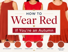 Terracotta red outfit inspiration for Warm Autumn coloring