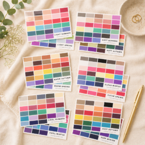 Extended Seasonal Color Analysis Palette Cards