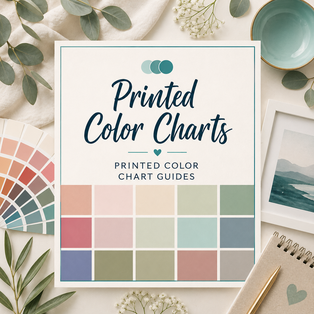 Printed Color Chart Guides – Teal Inspiration