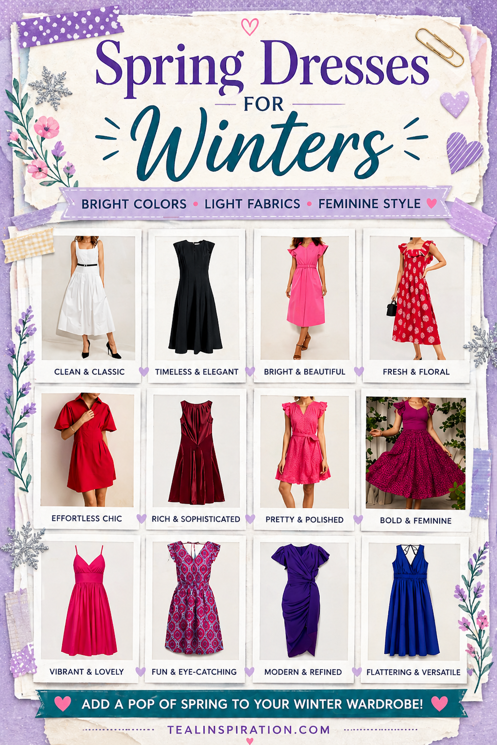 Spring Dresses for the Winter Color Type (Classic & Striking Palette ...
