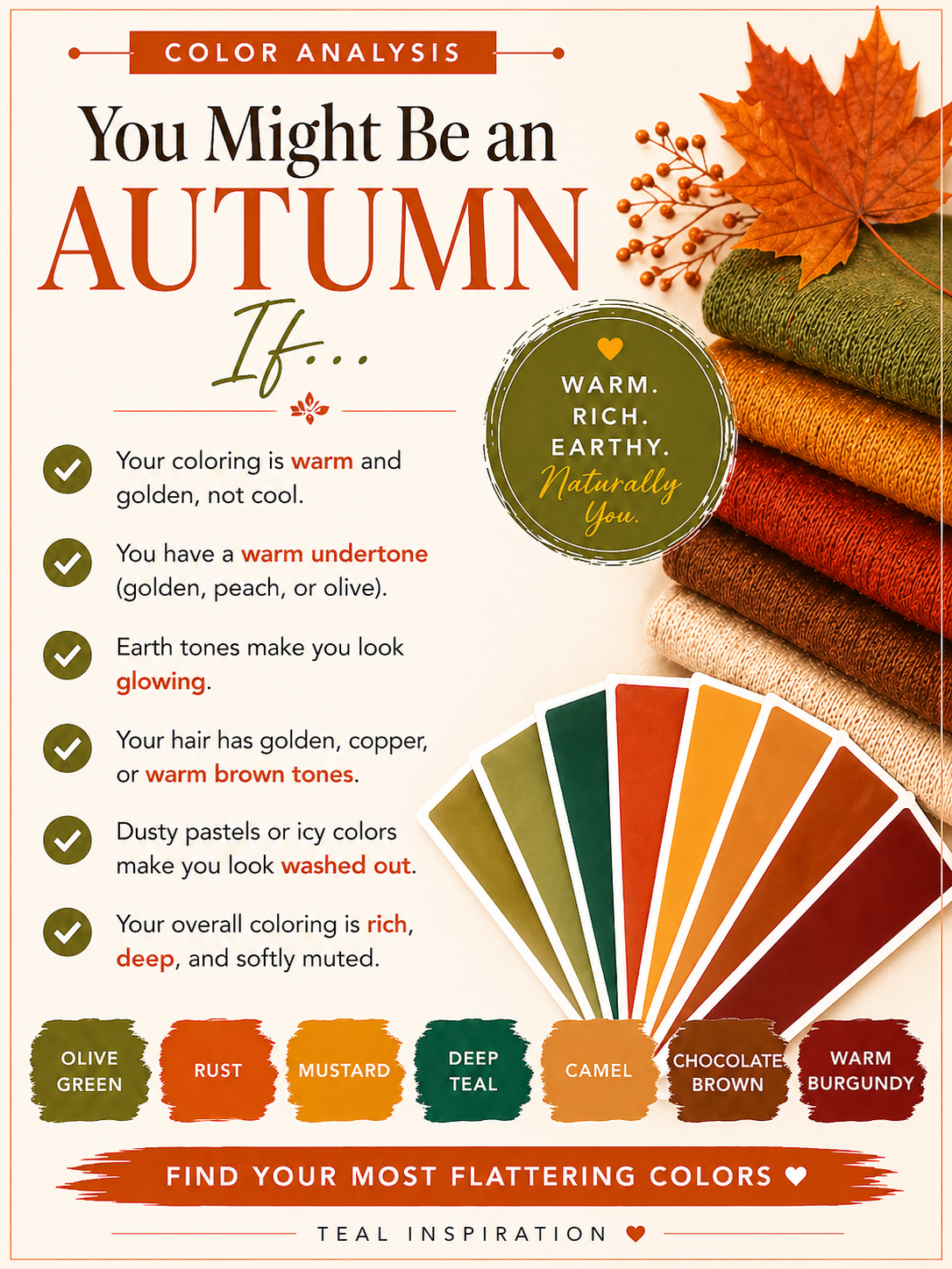 autumn seasonal color analysis palette
