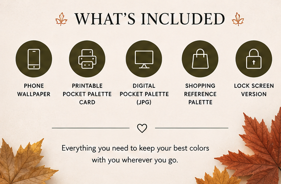 autumn palette pocket bundle shopping color reference