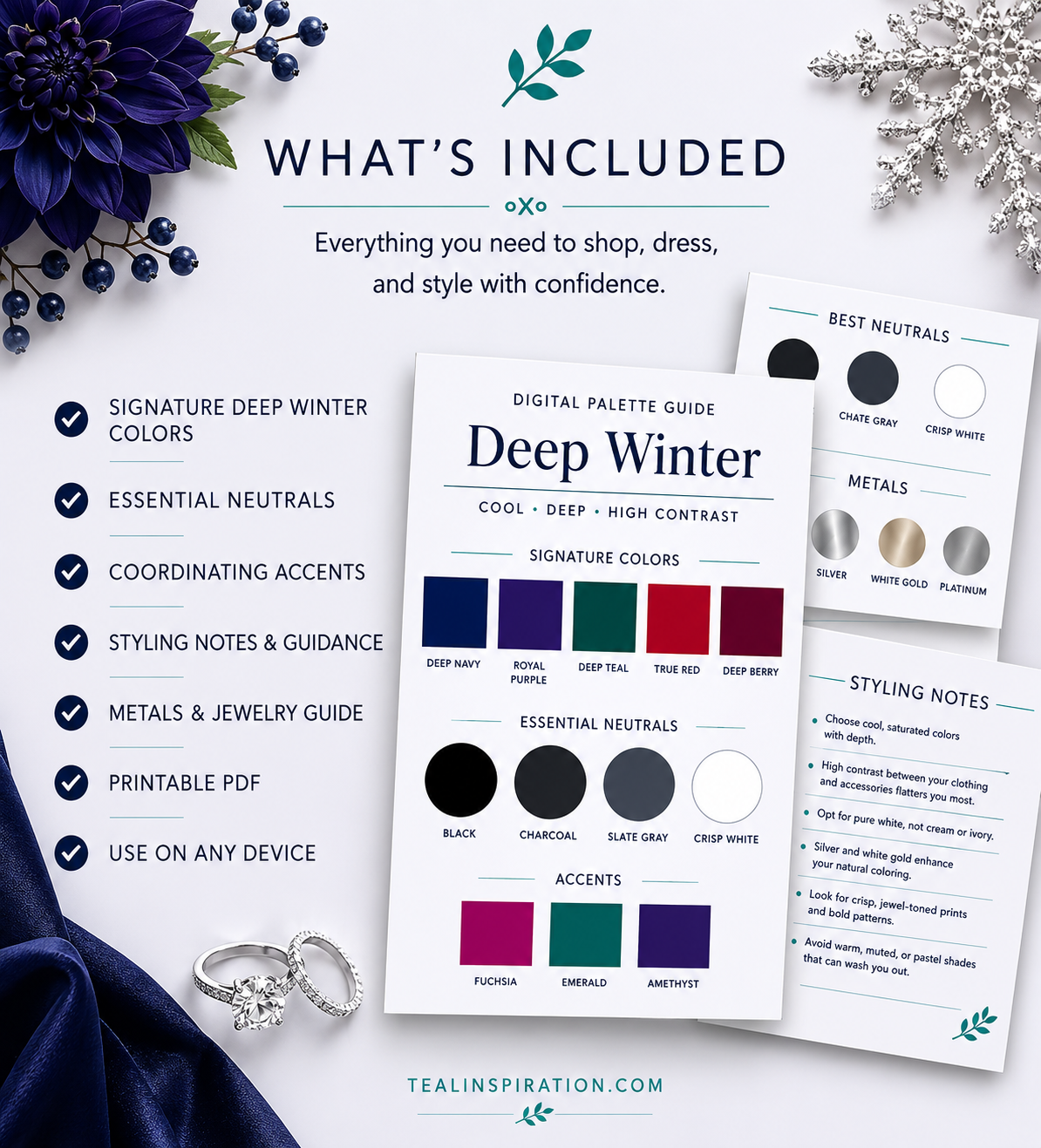 deep winter digital color palette