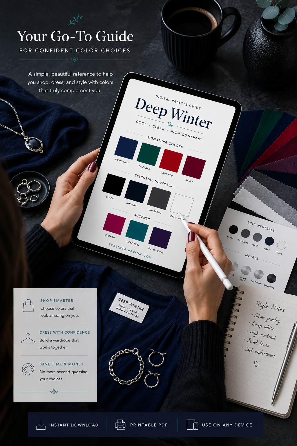 Deep Winter Color Palette Guide | Digital Seasonal Color Analysis PDF - Image 3