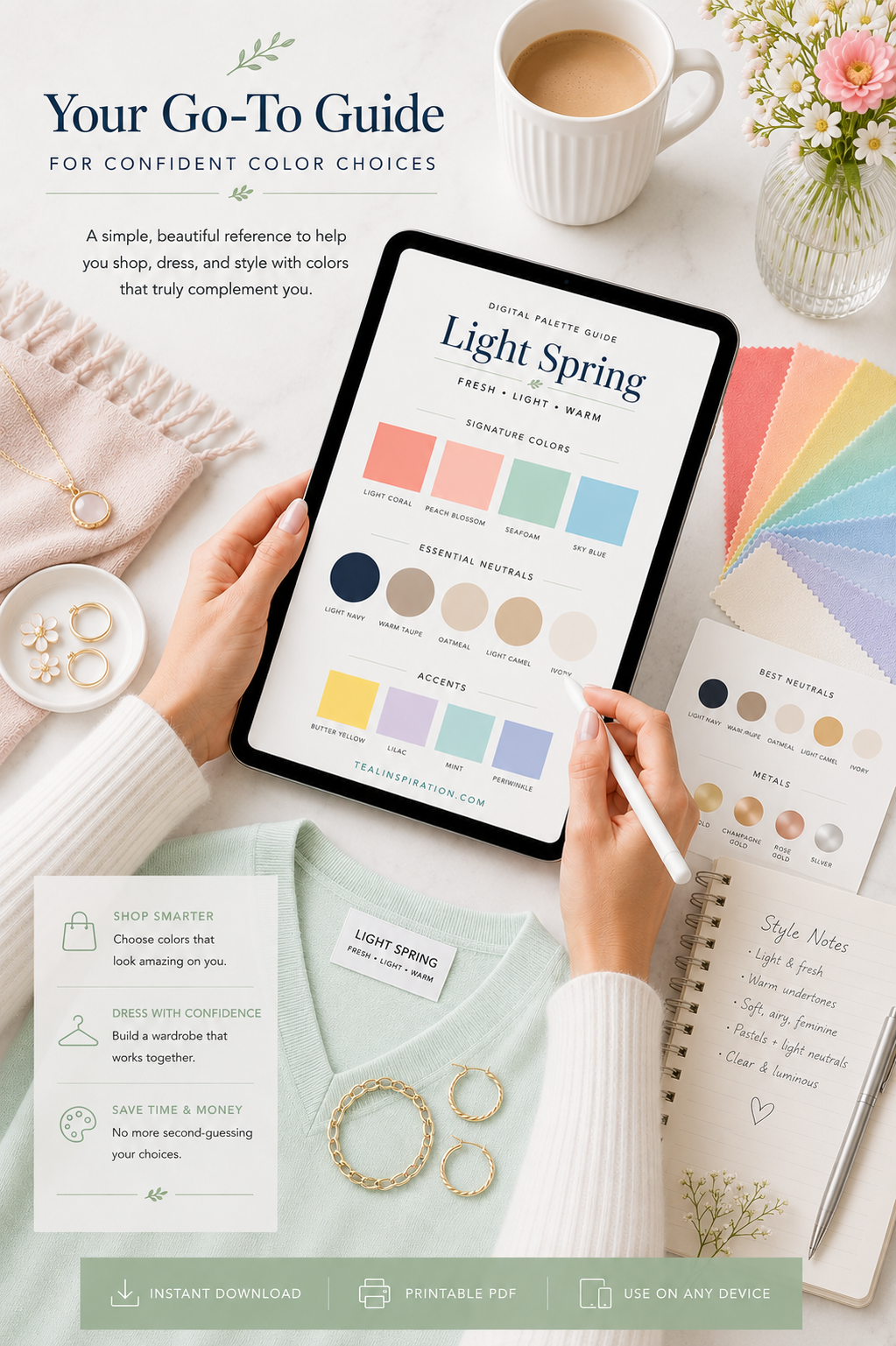 Light Spring Color Palette Guide | Digital Seasonal Color Analysis PDF - Image 3