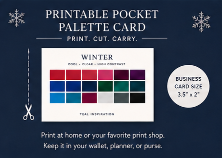 winter color palette pocket bundle shopping color reference