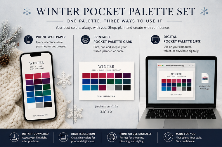 winter color palette pocket bundle shopping color reference