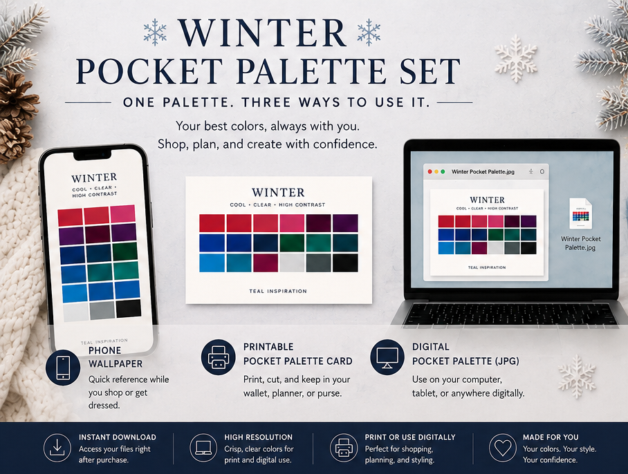 winter color palette pocket bundle shopping color reference